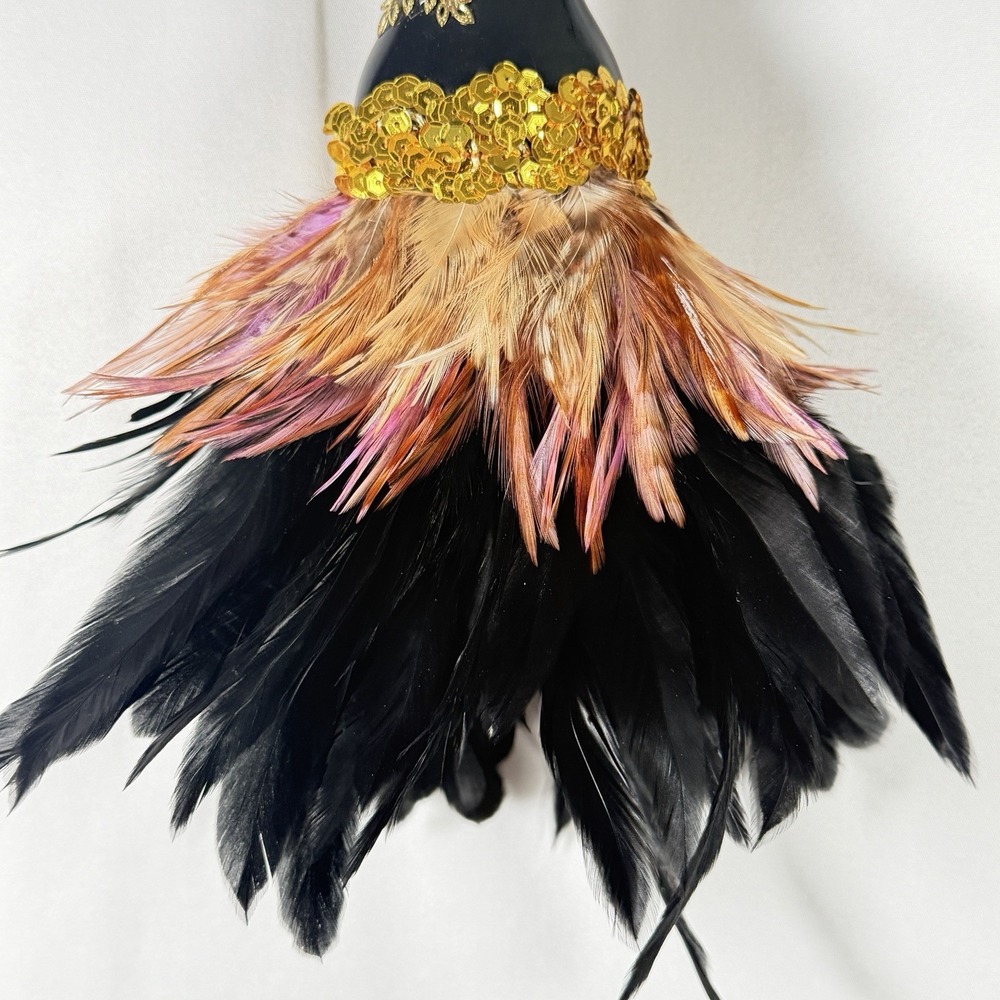 Vintage Feather Dress Form Mannequin Ornament Wall Hanging Unique Creations SF - Picture 5 of 15